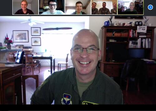 Col Driggers, Det 009 Alumni, and Det 009 cadets at the Sheppard AFB Virtual Base Visit