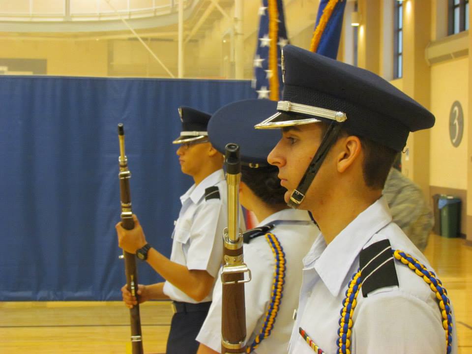 Cadets during an Honor Guard practice